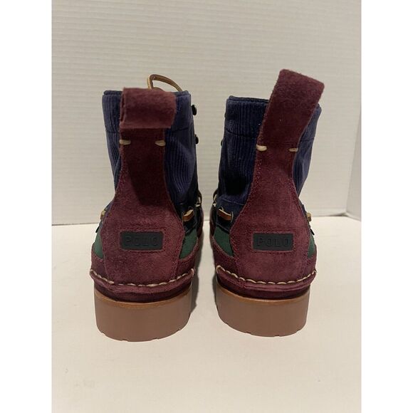Polo Ralph Lauren Suede Corduroy Color Block‎ Ranger Boots Blue Red Green sz 9 main image 5